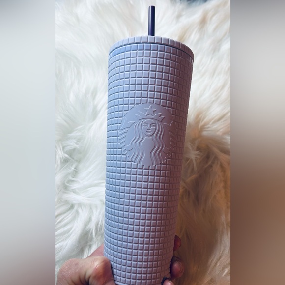 Starbucks Lilac Soft Grid Cup Cold Lavender Tumbler Venti NWT Limited New 2021 - Picture 12 of 13